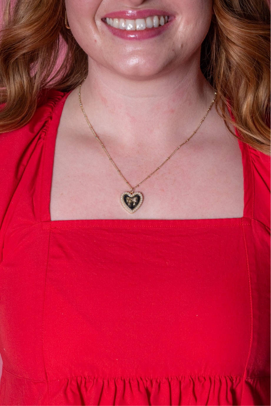 BE MINE? Heart necklace - Black - Necklace