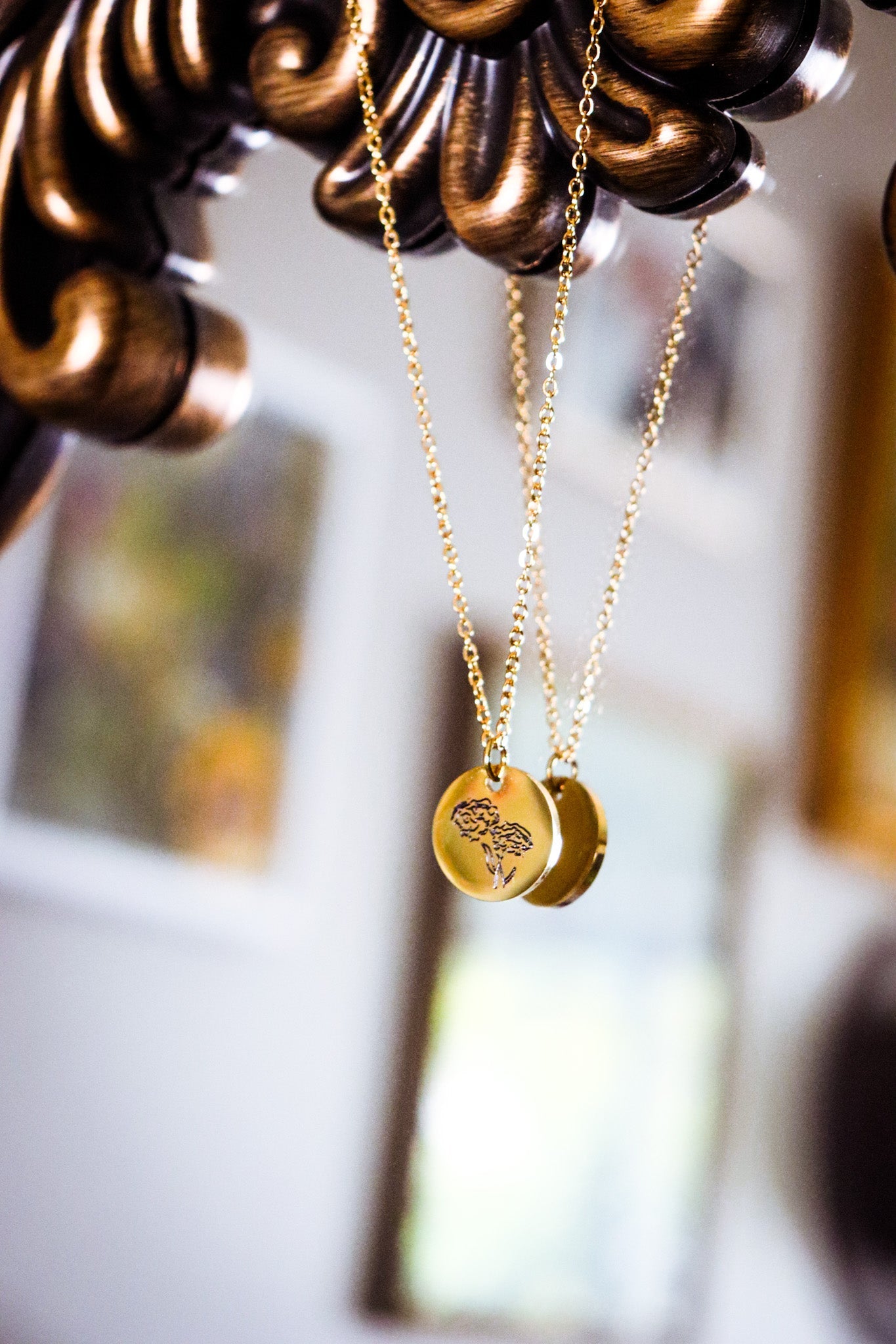 birth flower necklace - January- Carnation - necklace