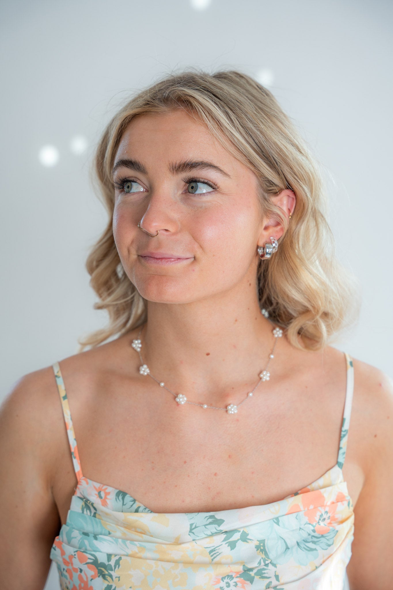 Blossom Cluster Pearl Choker- Silver/Gold - Necklace