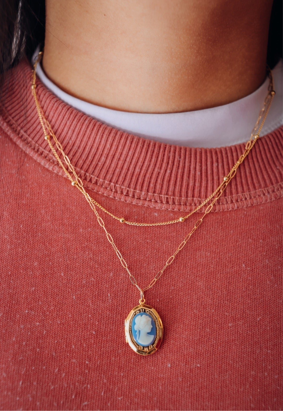 Keep me with you locket (on satellite chain) - Blue - necklace