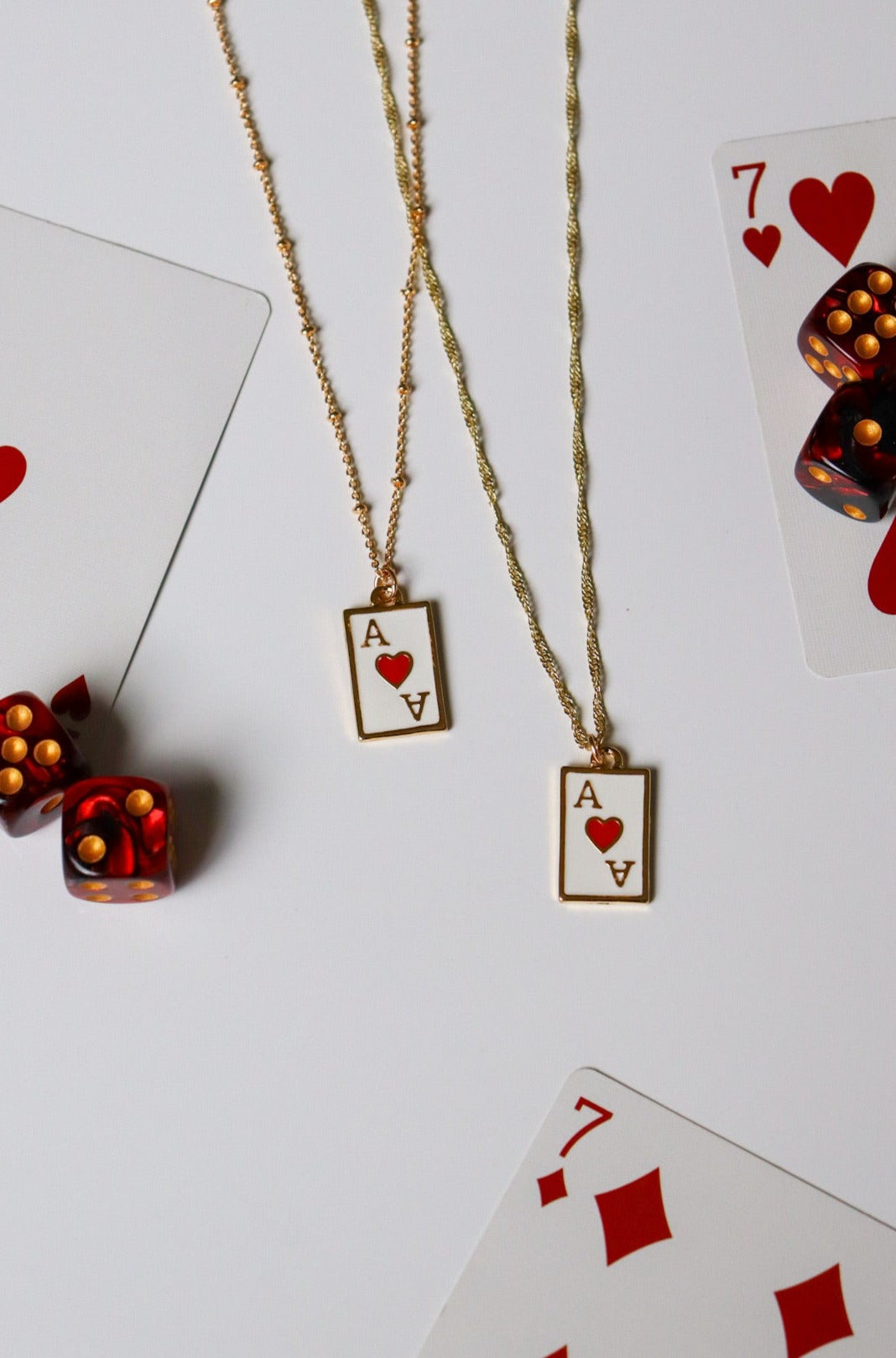 Play your cards right- Ace of hearts necklace