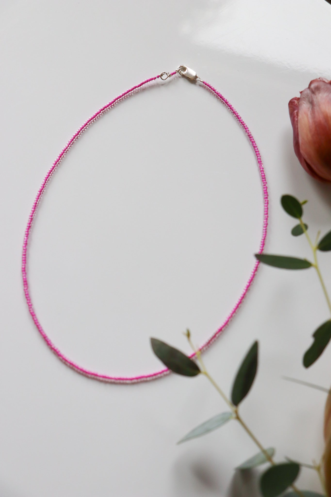 pink beaded choker