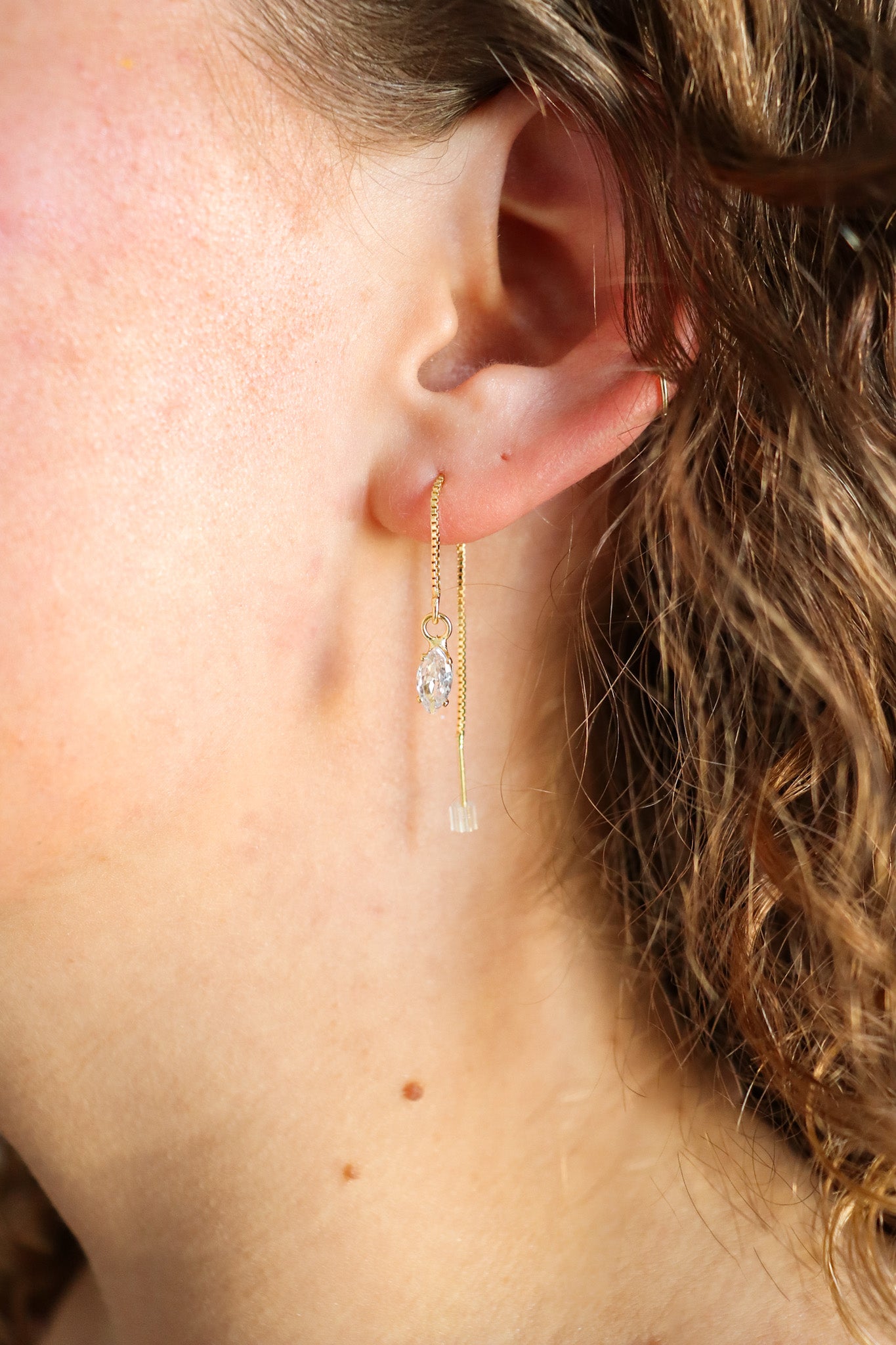 "isn't it delicate" threaded earrings