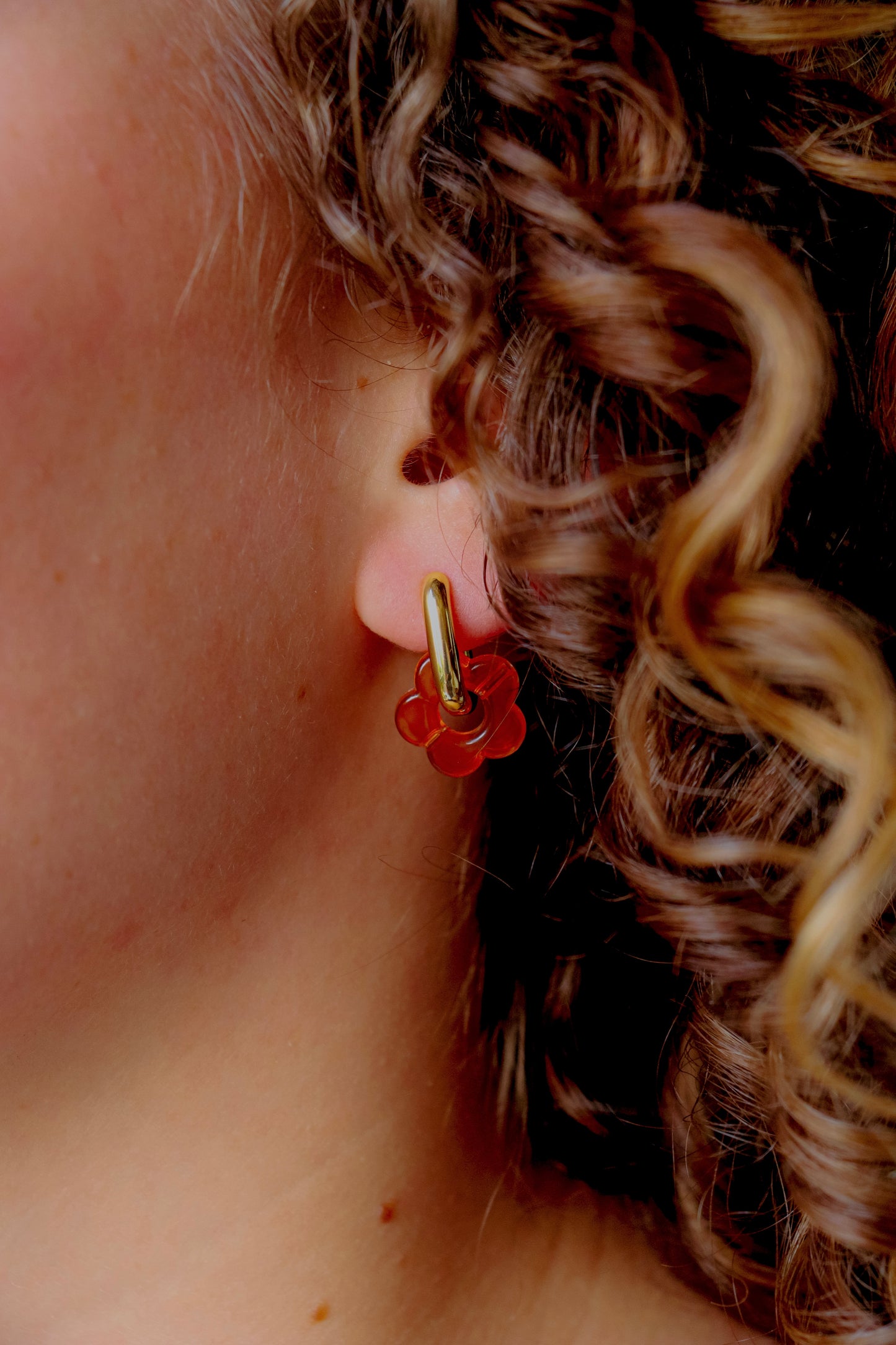 Autumn blossom huggie earrings