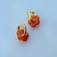 Autumn blossom huggie earrings - earrings