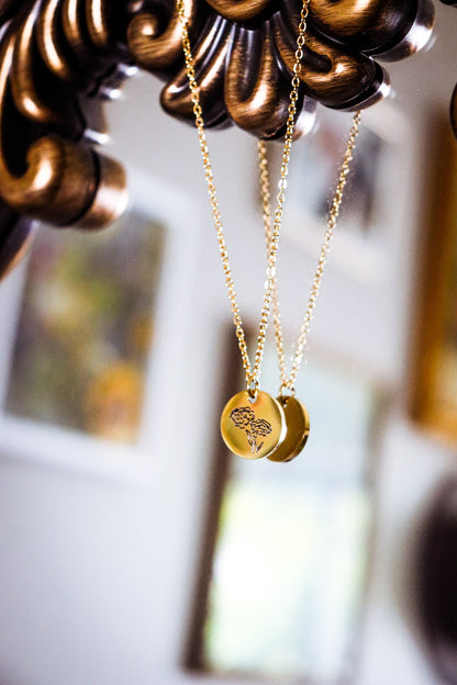 birth flower necklace - January- Carnation - necklace