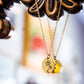 birth flower necklace - October- Marigold - necklace