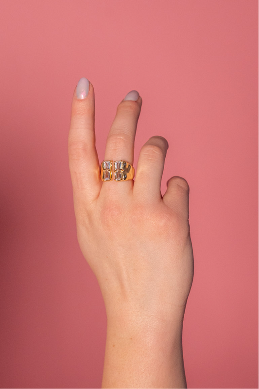 Bonjour chunky baguette ring - Ring