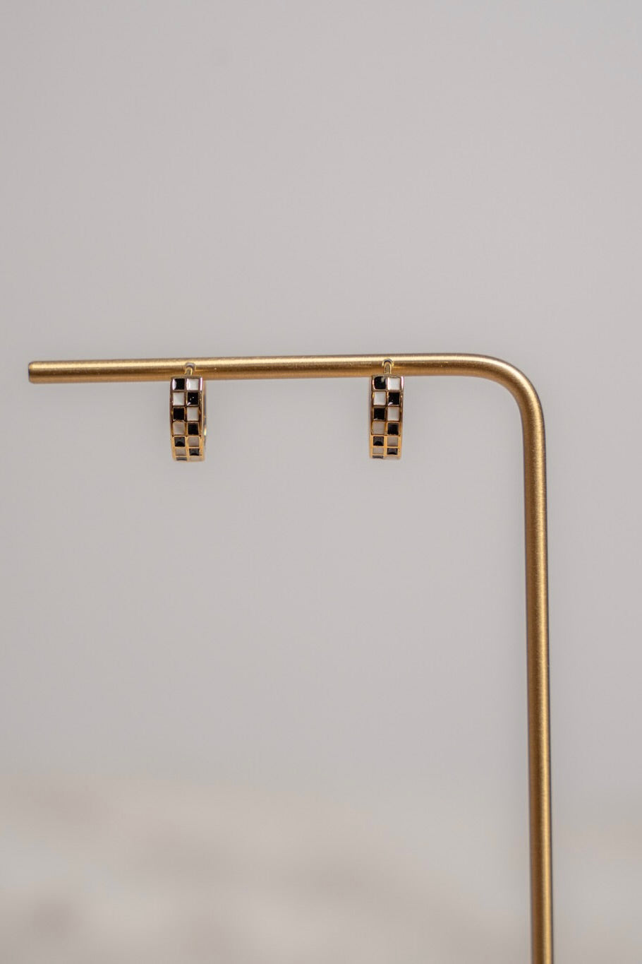 CHECK ME OUT checkered huggie hoops - earrings