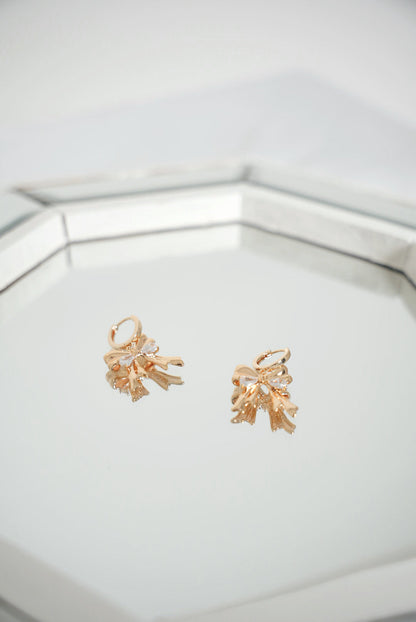 Clara Bow Earrings (silver & gold) - Gold
