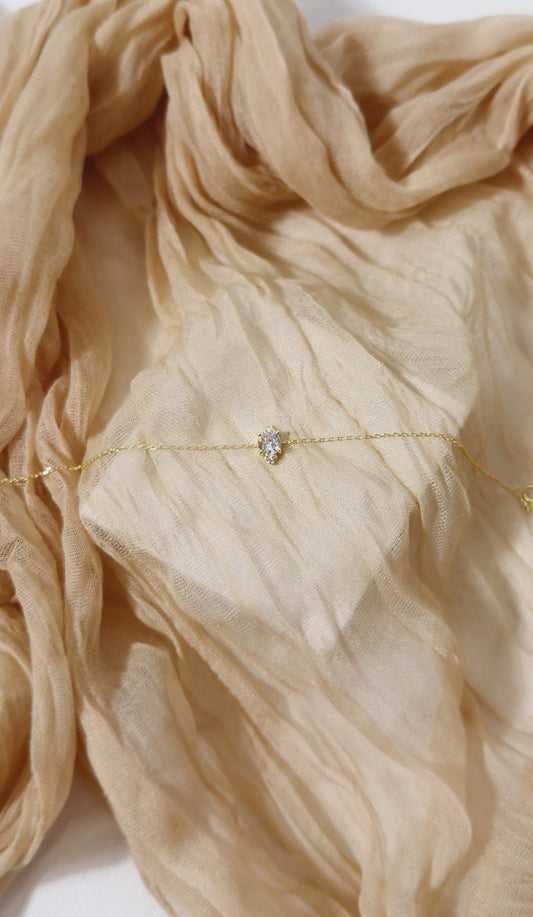 Day One Marquise Anklet (Silver & Gold)