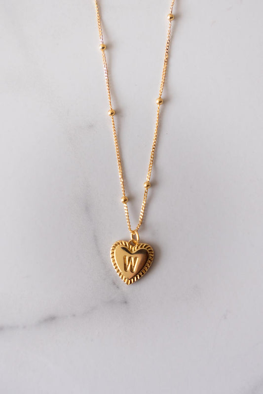 "call it what you want" heart initial NECKLACE