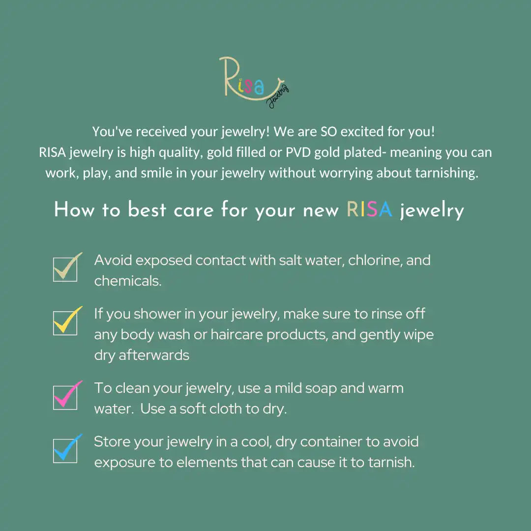 Jewelry care instructions.