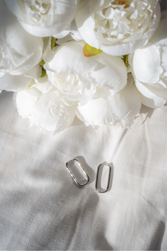 Jumbo Silver Huggie Hoops - earring