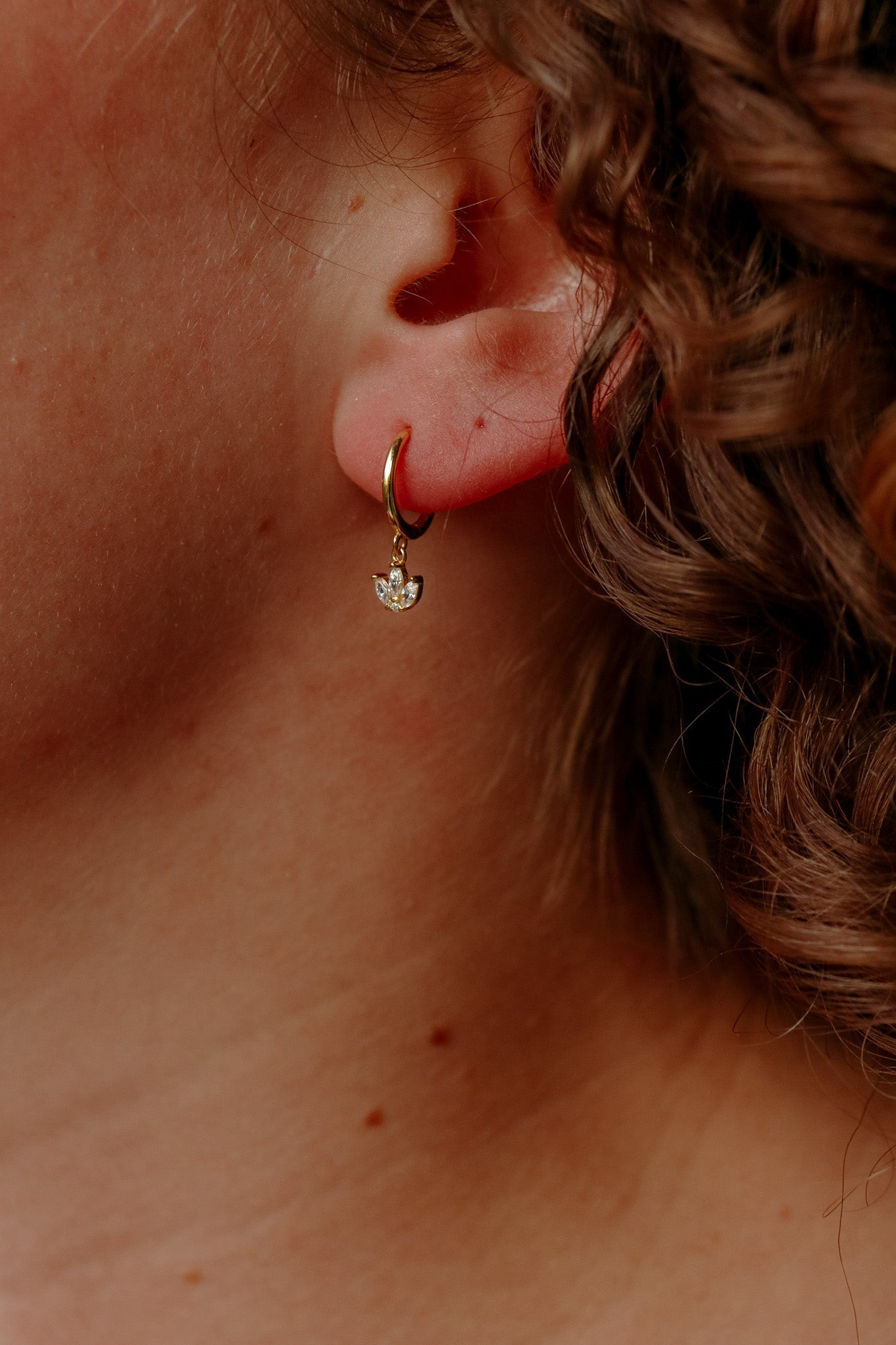 Lotus huggie earrings - earrings