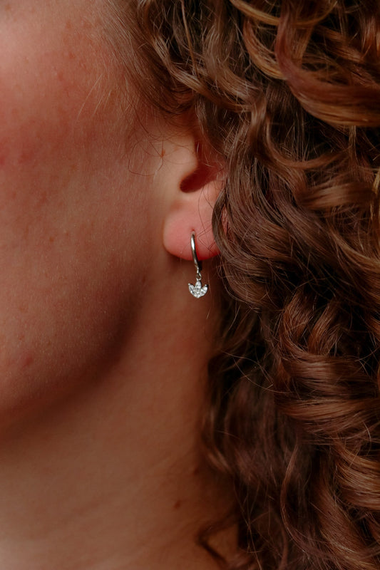 Lotus huggie earrings - earrings