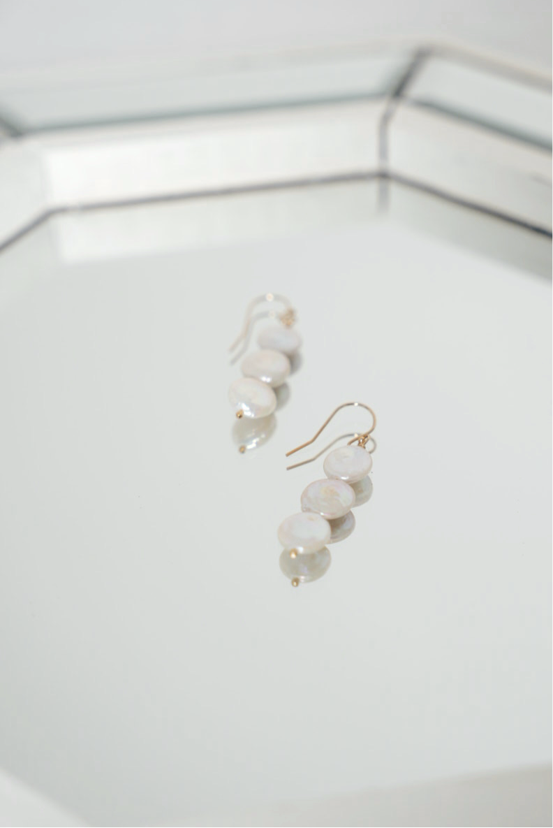 my *classiest* pearls (silver & gold) - Gold- specify hook or huggie in order notes!