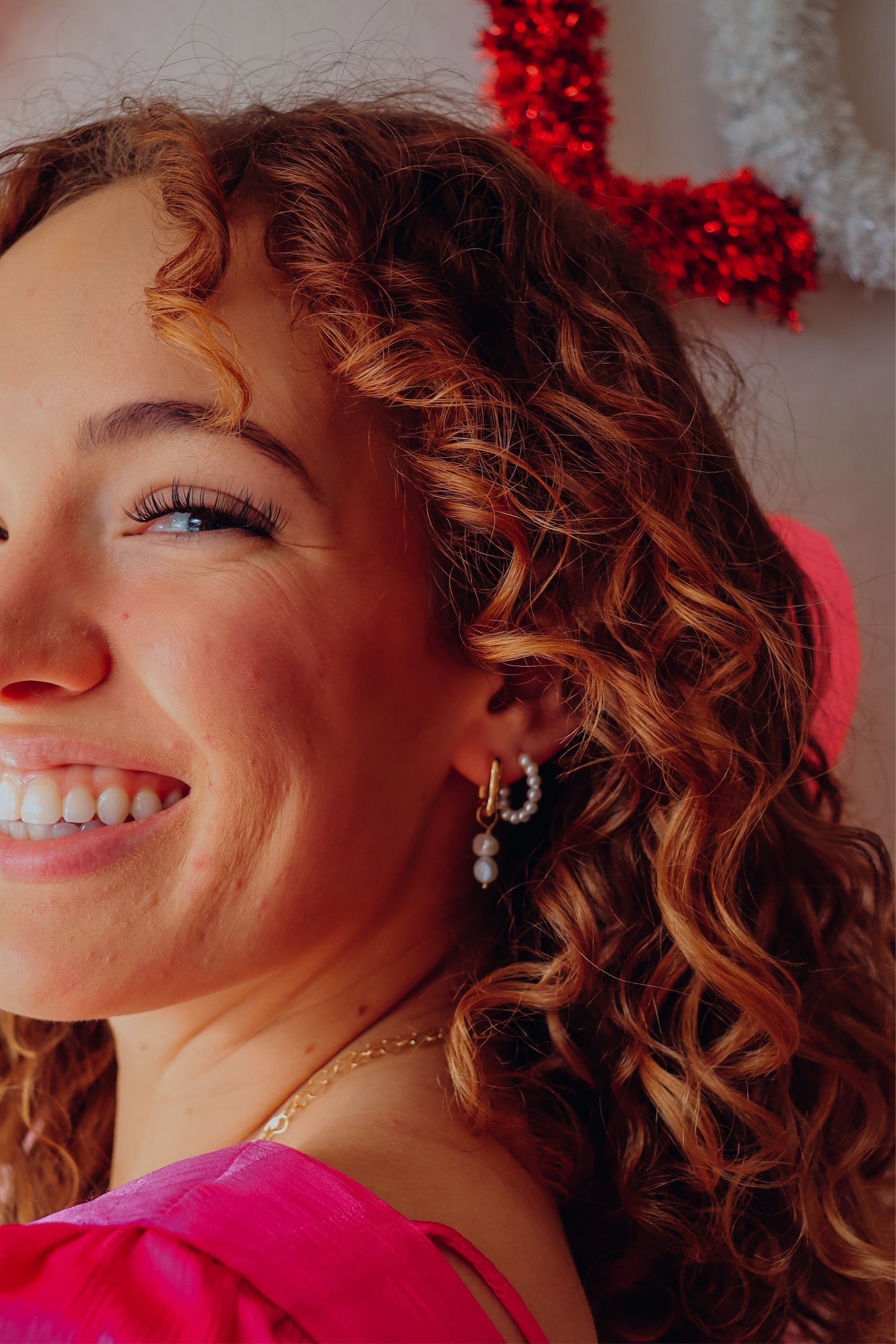 MY grandma’s pearl huggie hoops - huggie charm