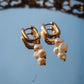 MY grandma’s pearl huggie hoops - double pearl- gold - huggie charm