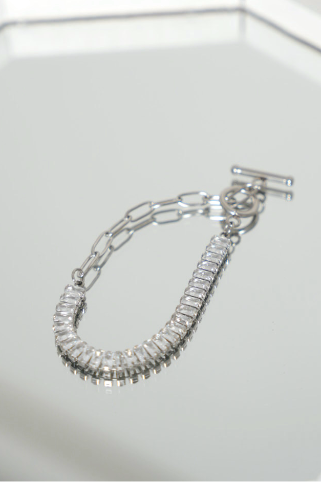 Oh so GLAM tennis bracelet (silver & gold) - Silver