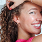 (pink!) check me out checkered huggie hoops - earrings