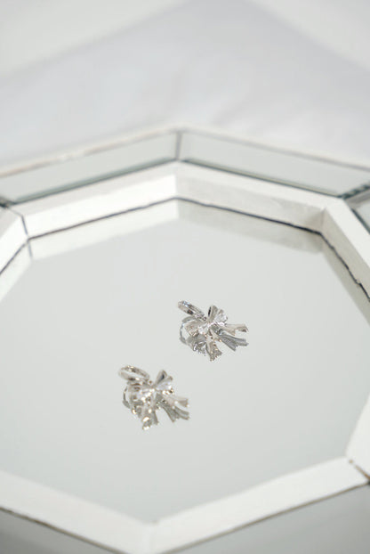 Clara Bow Earrings (silver & gold) - Silver