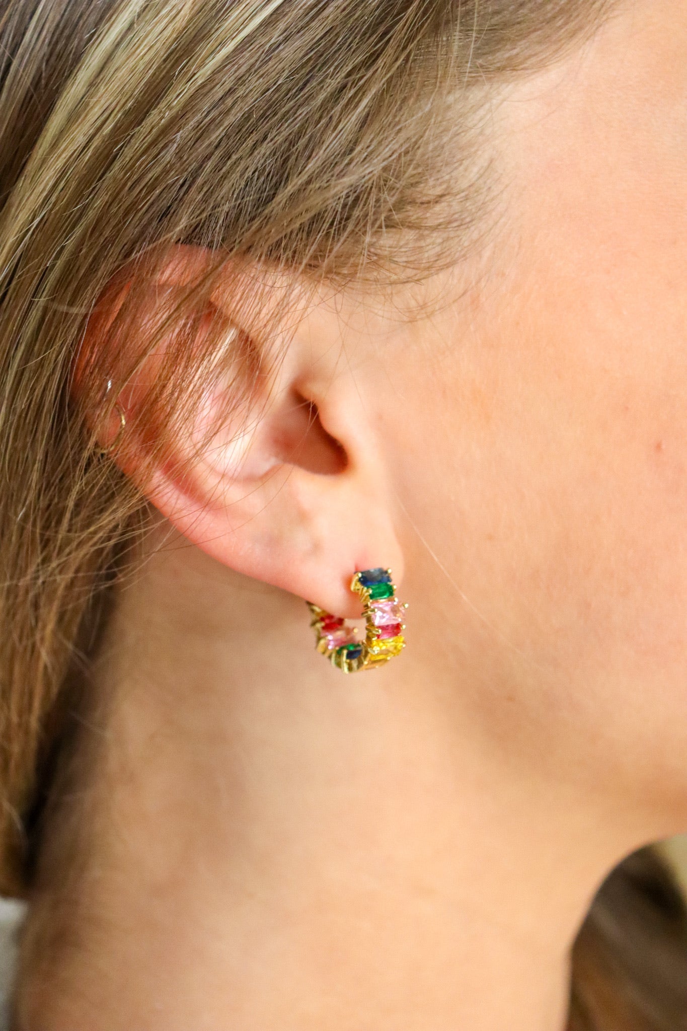 Over the Rainbow huggie - earring