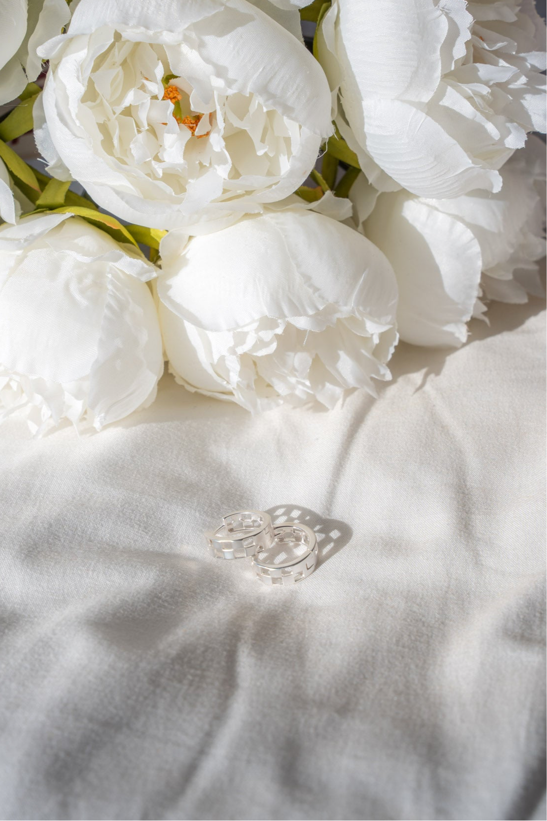 Check Me Out Hollow Checkered Huggie Hoops- Silver/Gold - Silver - earring