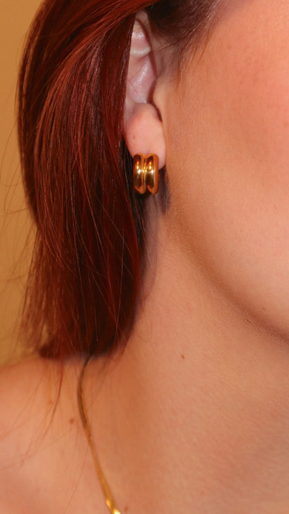 The Whitney Hoops (Silver & Gold) - Gold
