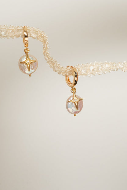 Twinkling Star Huggies - Gold - earring