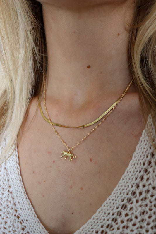 wild & free leopard- gold - Necklace